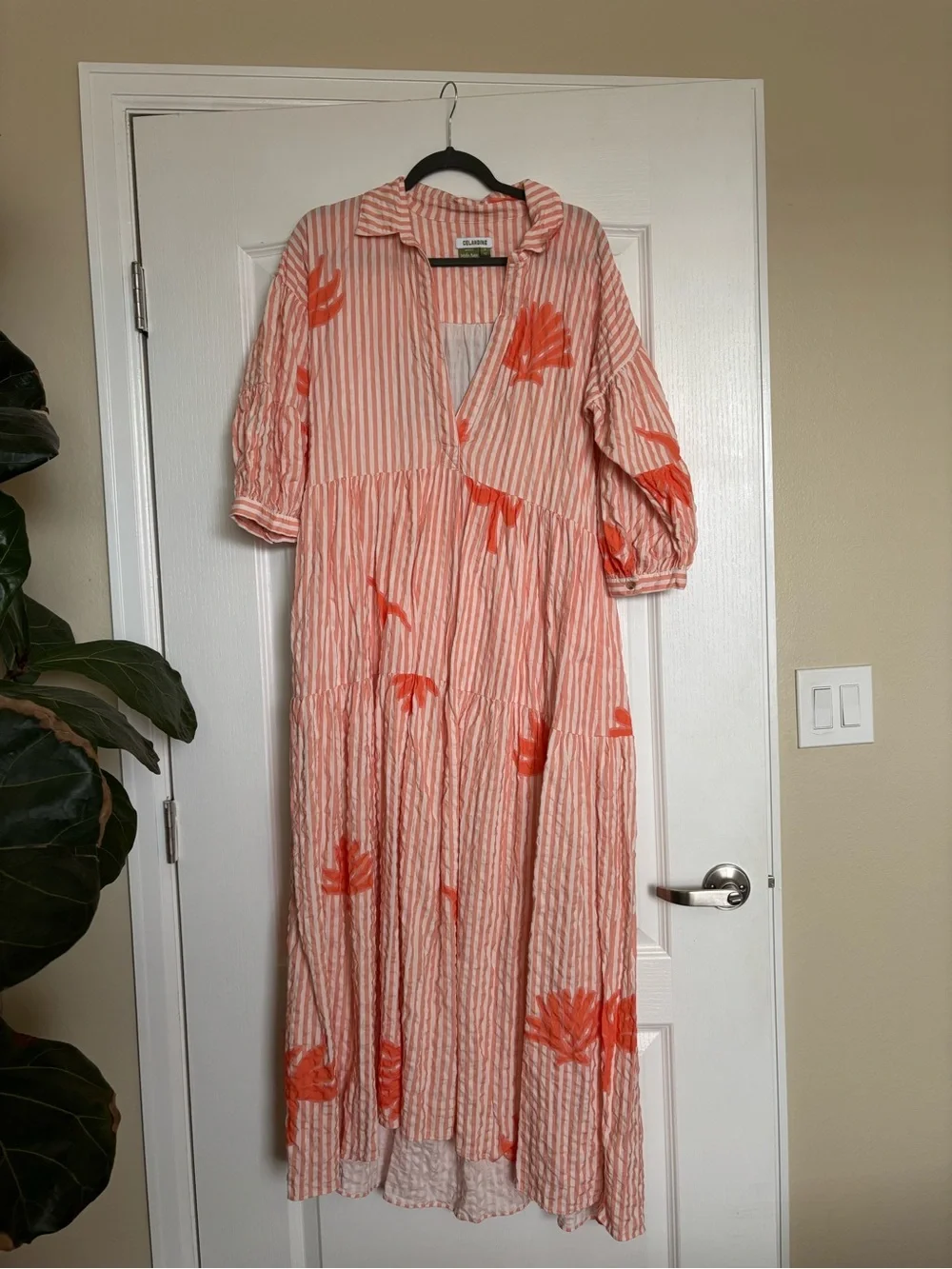 Anthropologie Celandine Carolita Printed Tiered Shirt Dress - Picture 3 of 5